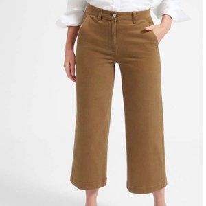 Women’s Everlane High Rise Wide Leg Crop Pant Ochre / Brown / Tan Size 10